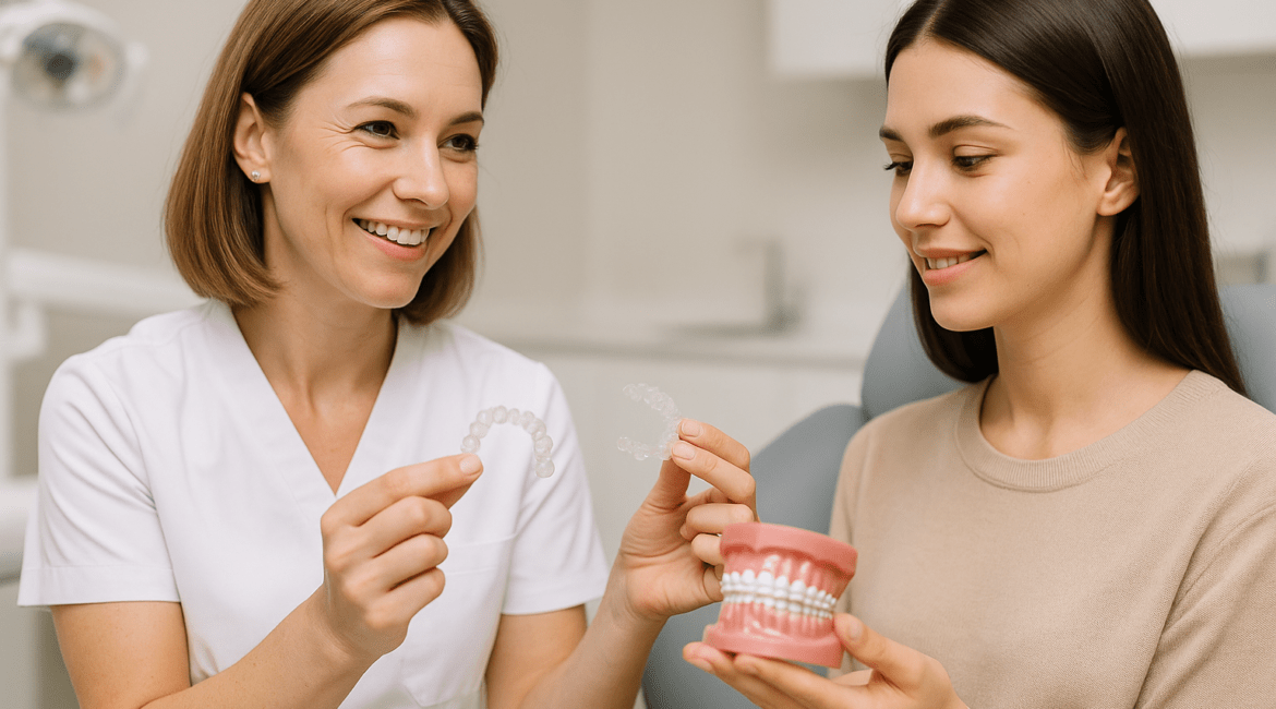 Исправление прикуса брекетами и каппами