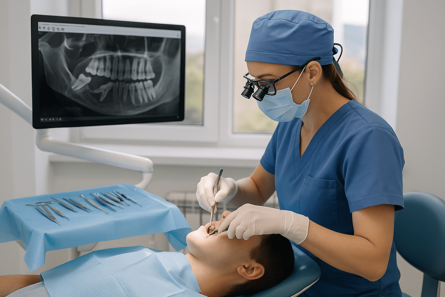 Удаление ретинированного зуба